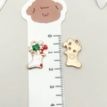Christmas stocking alloy charm with red and green enamel finish for DIY jewelry - White Christmas Sock (12530)