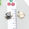 Ghost charm in black enamel and gold alloy for Halloween DIY jewelry making - Cloaked Ghost (19513)