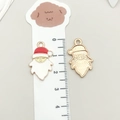Enamel Santa Claus alloy charm for DIY jewelry making with gold-tone back finish - Red And White Santa Claus (15550)