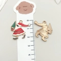 Christmas Santa Claus alloy oil drip pendant with rhinestones and golden textured back - Red Santa Claus (18004)