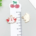 Cute vampire ghost enamel charm in white and gold for Halloween jewelry making - Cloaked Ghost (19516)