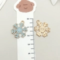 Two snowflake alloy charms in blue enamel and gold finish for DIY jewelry crafting - Lake Blue Christmas Snowflake (18061)