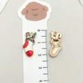 Christmas stocking alloy charm with red and white enamel finish for DIY jewelry - Red Christmas Sock (18063)