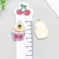 Halloween eyeball cupcake alloy pendant with colorful enamel and golden back - Halloween Eyeball Cupcake (19520)