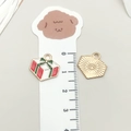 Christmas gift box and golden star enamel charms for DIY bracelet making and crafts - Red Christmas Gift Box (18065)