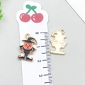 Cartoon character alloy drip oil charms with red masks and black hats for DIY jewelry - Halloween Wizard (19522)