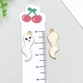 Ghost alloy charm with white enamel for DIY Halloween jewelry making 2.5cm size - Halloween Twisted Ghost (19523)