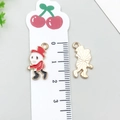Cartoon character enamel alloy pendant in red outfit with gold textured back - Halloween Walking Zombie (19524)