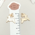 DIY Christmas elk charm in gold and white enamel with detailed back texture - White Christmas Reindeer (19561)
