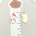 Christmas snowman enamel charms with red hat and gold plating for DIY jewelry making - White Christmas Letter Snowman (19566)
