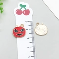 Enamel Halloween pumpkin charm with golden metal back for DIY jewelry making - Halloween Pumpkin Head (19532)