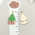 Christmas tree alloy enamel charm with green finish and gold back for DIY jewelry making - Green Christmas Gift Tree (19569)