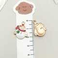 Enameled snowman charm for DIY jewelry making with red hat and festive gold alloy finish - White Christmas Star Snowman (19575)