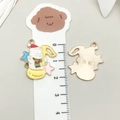 Enamel Christmas polar bear charm on yellow music note for DIY jewelry making - Yellow Christmas Bear Musical Note (19576)