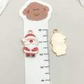 DIY Santa Claus enamel alloy charm for Christmas jewelry making in red and gold finish - White Santa Claus (19577)