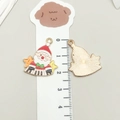 Christmas Santa Claus enamel charm with piano keys pattern, golden metal pendant, 2.2cm - Red Christmas Piano Santa (19578)