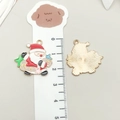 Enamel Santa Claus charm with golden back for DIY jewelry making and bracelets - White Christmas Musical Note Santa (19580)
