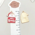 Christmas Santa Claus alloy enamel pendant with Merry Xmas sign for DIY jewelry making - White Christmas Letter Sign Santa (19581)