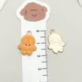 Christmas gingerbread man enamel charm in orange with gold finish for DIY jewelry - Yellow Christmas Gingerbread Snowman (19589)