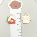 Christmas red house and tree enamel alloy pendant charm for DIY jewelry making - Red Christmas Snow House (19590)