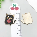 Cartoon black cat enamel alloy pendant with skull scarf for DIY jewelry making - Halloween Cat (19557)