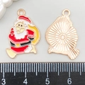 Ciondoli Babbo Natale in smalto e lega per creazione gioielli fai da te misura 2,5cm - Babbo Natale in Smalto Rosso (12535)