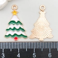 Ciondolo albero di Natale in smalto per gioielli fai-da-te, misura 2,5 cm con righello - Albero di Natale in Smalto Bianco e Verde (14172)