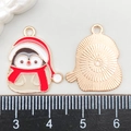 Ciondolo pinguino di Natale in smalto con cappello rosso per gioielli fai da te - Pinguino Natalizio in Smalto Colorato (14174)