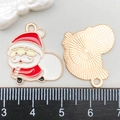 Ciondolo Babbo Natale in smalto e lega per gioielli fai-da-te, misura 25mm in vista - Babbo Natale in Smalto Rosso e Bianco (14186)