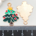 Ciondolo albero di Natale in smalto verde e finitura dorata per gioielli DIY - Albero di Natale in Smalto Verde (14206)