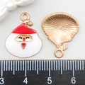 Ciondolo Babbo Natale in lega smaltata con retro in metallo e scala graduata da 22mm - Babbo Natale in Smalto Rosso e Bianco (14209)
