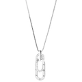 Versilberte Kette mit ineinandergreifenden Ringen, Forever-Gravur und Kristallen - Silber