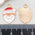 Ciondolo Babbo Natale in smalto e lega con dimensioni mostrate su un righello - Babbo Natale in Smalto Bianco (21101)