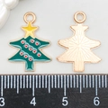 Ciondolo ad albero di Natale in lega con smalto verde per creazione gioielli fai-da-te - Albero di Natale in Smalto Verde (21102)