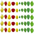 Mix of 50 colorful acrylic fruit and leaf charms for DIY bracelets and necklaces making - Multicolor Mixed Fruit Leaf Series