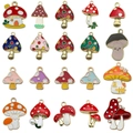Mix of 20 colorful enamel mushroom charms in various designs for DIY jewelry making - Mushroom Thanksgiving Fruit Series Assorted (SN1616)
