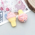 Pendentif cornet de glace en résine rose avec anneau pour création de bijoux DIY - Rose (24763)
