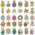 Set of 30 colorful Easter enamel charms featuring rabbit, egg, and carrot designs for DIY jewelry - Mixed Enamel Easter Bunny And Egg Series (SN1605) / 30Pcs Pack