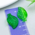 Transparent emerald green leaf acrylic pendant for DIY jewelry on measuring tape - Green Irregular Short Leaf Style