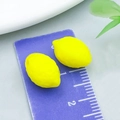 Vibrant yellow acrylic lemon charm for DIY jewelry making and craft projects - Solid Yellow 3D Lemon Style