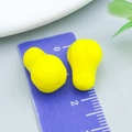 Pair of bright yellow bell-shaped soft silicone earplugs measuring 2.5cm in length - Yellow 3D Straight Hole Pear Style