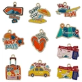 Colorful summer vacation travel charms set with enamel beach and flight elements - Mixed 10 Enamel Summer Travel Series (SN1612)