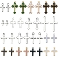 Bunte Emaille-Hohlkreuz-Anhänger in Altsilber für DIY-Schmuckherstellung und Halsketten - Mehrfarbige Serie (SN1620)