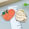 Enameled orange pumpkin charms in zinc alloy for DIY jewelry, 2.8cm size with gold back - Orange Enamel Thanksgiving Pumpkin (25064) / 24x29x2mm