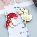Colgantes de setas coloridas en esmalte para pulseras DIY con motivos rojos y blancos - 18*19mm / Doble Seta Chapada en Esmalte Rojo