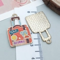 Pendentif valise orange en émail pour bijoux DIY avec mesure sur règle - Valise de Vacances d'Été en Émail Orange (25266) / 29*18mm