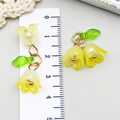 Translucent light yellow lily of the valley acrylic flower pendant with golden loop - Transparent Yellow (23265)