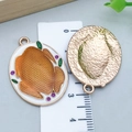 Pendentifs dinde de Thanksgiving en émail et alliage doré pour création de bijoux - Action de Grâce Dindon en Émail Jaune (25088) / 33x23x3mm