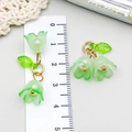 Green acrylic lily of the valley pendant with gold ring and green leaf detail - Transparent Green (23266)