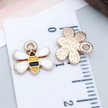 Gelbe Emaille Biene und Blume Legierung Charms Anhänger für DIY Schmuckherstellung - Gelbe Emaille Winzige Biene 9*10mm (21128)